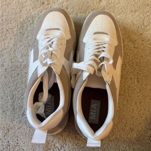 White and Beige MIA Sneakers